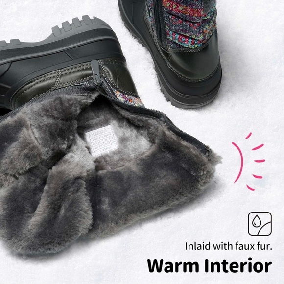 Dream Pairs Girls Insulated Waterproof Snow Winter Boots Size US 2 - Picture 5 of 7